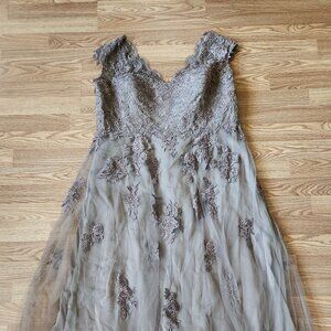 Embellished Mesh A-Line Gown by La Femme